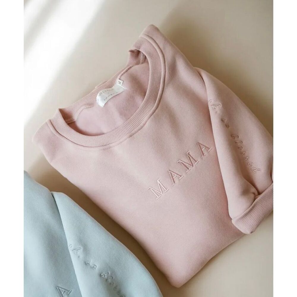 Womens Aziel & Luca x Roxana Oh So Blessed Mama Ballet Pink Sweatshirt - Sz S